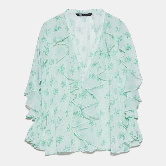 ZARA RUFFLED SHIRT  - Picture 11 of 12